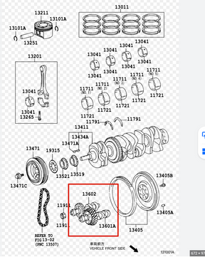 13601-28021 13602-28020 Balance Shaft  Assembly Fit For TOYOTA 2AZFE.ACR50.ACA33.38.ACV4