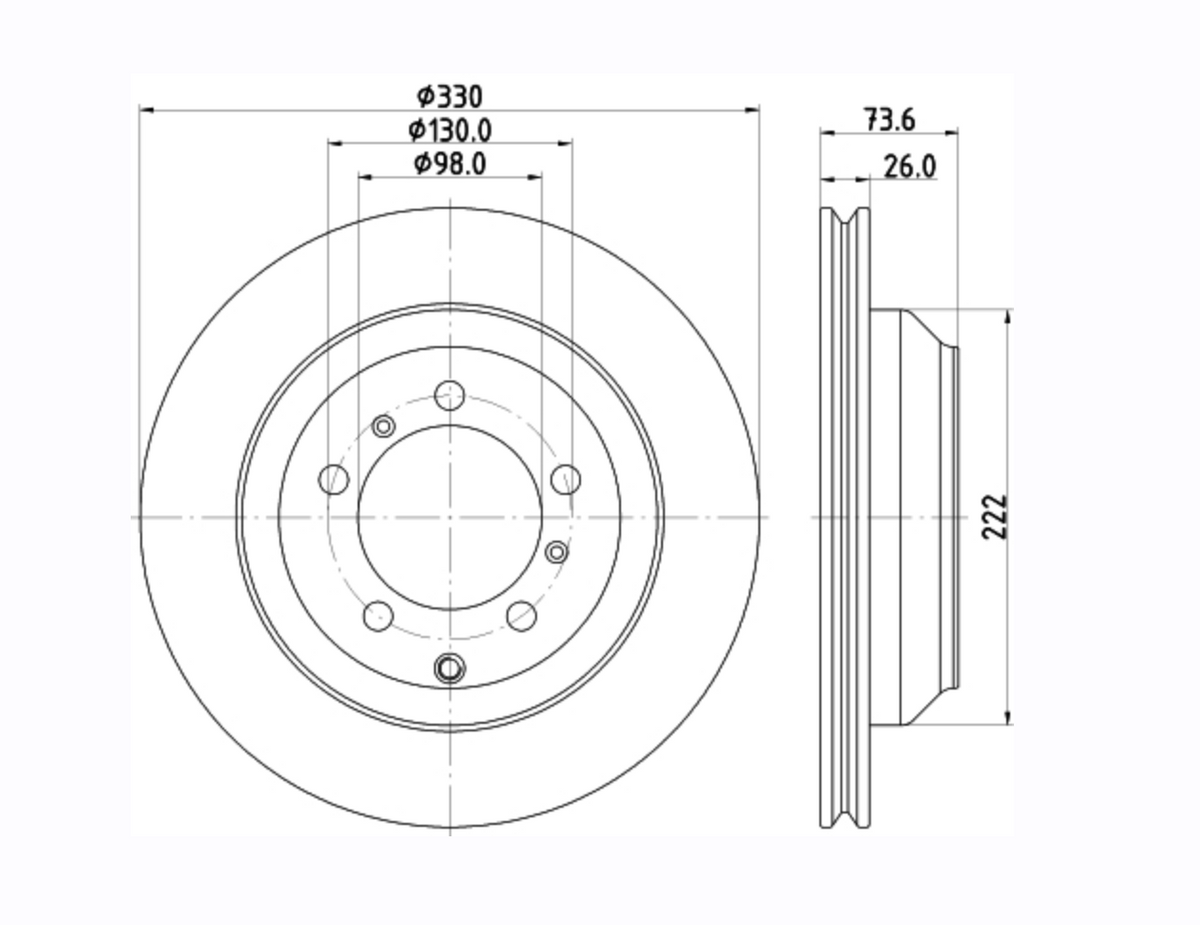 9Y0615601 Rear Disc Brake Rotor fit for Porsche Cayenne 9YB 9YA