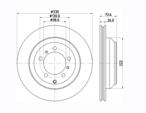 9Y0615601 Rear Disc Brake Rotor fit for Porsche Cayenne 9YB 9YA