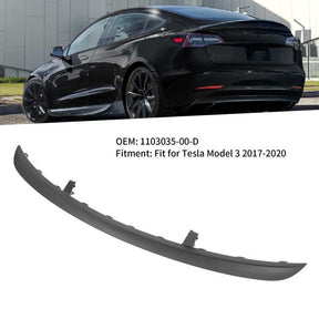 Rear Bumper Spoiler Rear Bumper Lower Rear Fascia Bumper Trim Moulding for Tesla Model 3   1103035-00-D